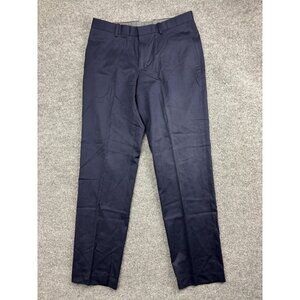 The Tie Bar Pants Mens 32x32 Navy Athletic Fit Wool Blend Dress Slacks Stretch